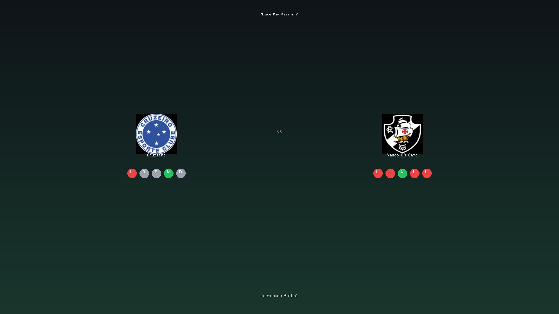 Cruzeiro - Vasco DA Gama maç görseli