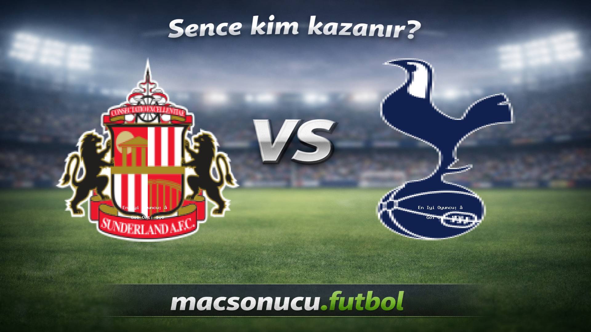 Sunderland - Tottenham maç görseli